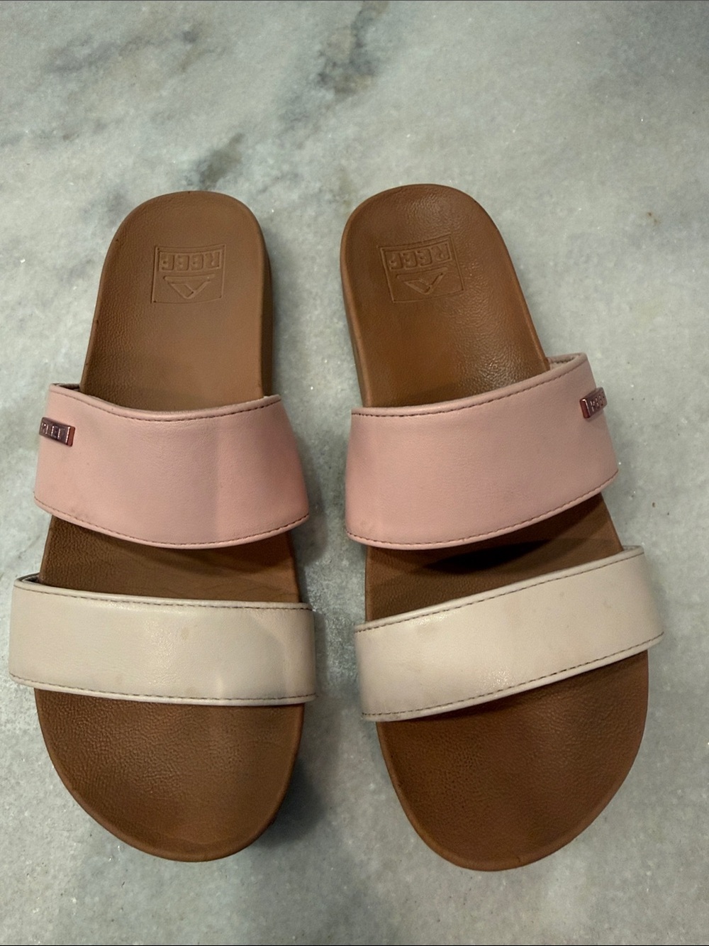 Reef vista sandals beige, and rose pink